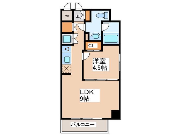 ZENITH RESIDENCE NANBA-MINAMI(1LDK/4階)の間取り写真