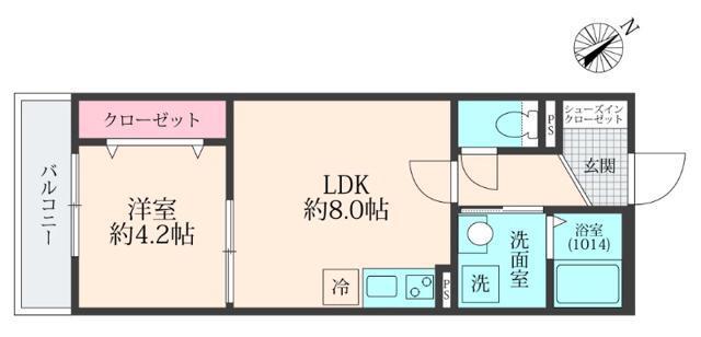 クロレ南流山III(1LDK/3階)の間取り写真