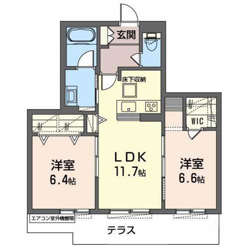 ウエスタンハイツ15(2LDK/1階)の間取り写真