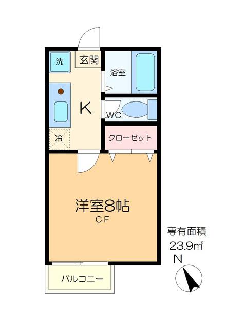 小岩モールハイツ(1K/1階)の間取り写真