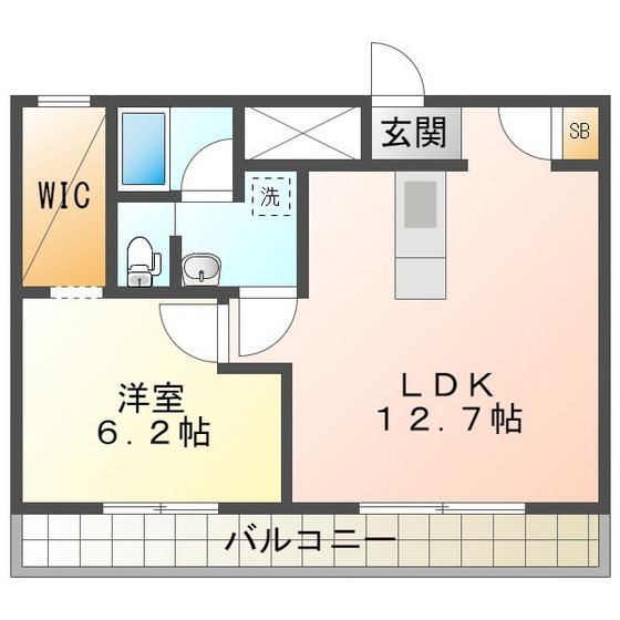 コム四日市(1LDK/1階)の間取り写真