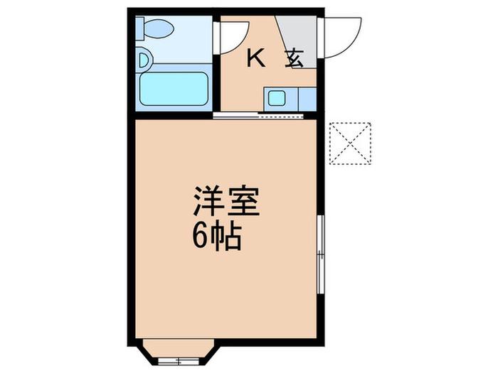 パ-クサイド(1K/1階)の間取り写真