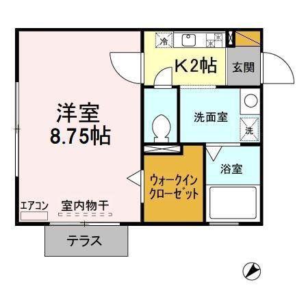 東京メトロ東西線 妙典駅 徒歩8分 2階建 築23年(1K/1階)の間取り写真