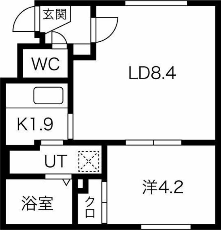 プレミアムマンション銀河(1LDK/1階)の間取り写真