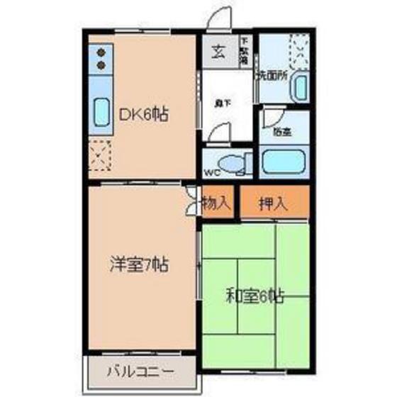 ニッコーハイツ(2DK/2階)の間取り写真
