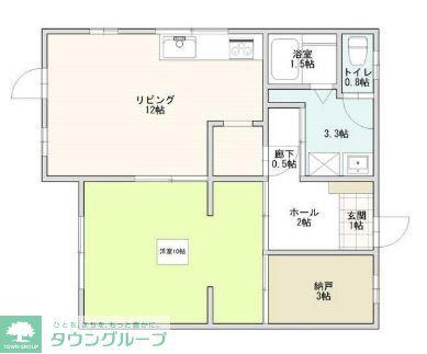 楠ホームズ A棟(1LDK/1階)の間取り写真