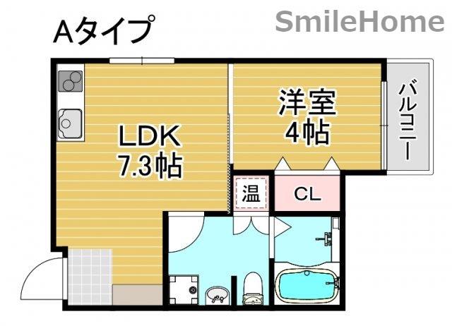 パレス沢ノ町II番館(1DK/1階)の間取り写真