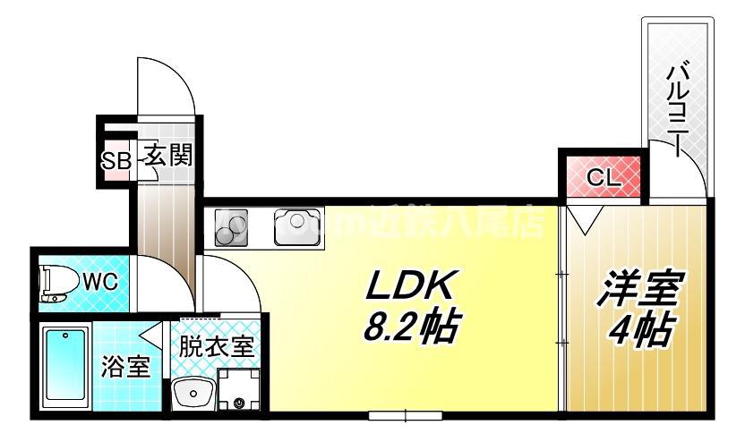 MANARIO(1LDK/2階)の間取り写真