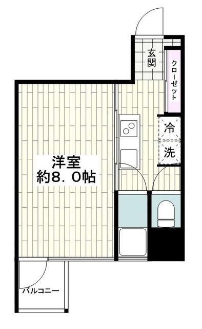 ヴィヴァント(1K/7階)の間取り写真