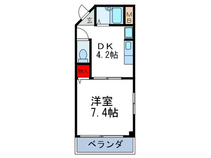 BUBBIES千里山(1DK/3階)の間取り写真
