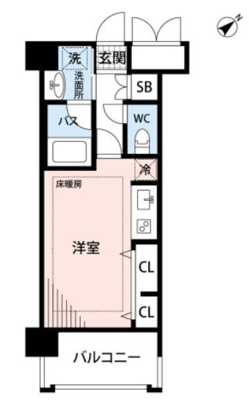 JR鹿児島本線 箱崎駅 徒歩5分 9階建 築18年(ワンルーム/2階)の間取り写真