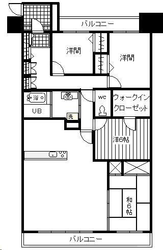 ポレスターアーバンシティ広島(4LDK/6階)の間取り写真