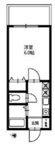 タケハイム船橋(1K/1階)の間取り写真