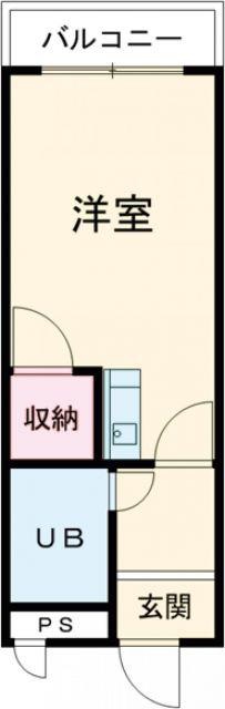 レインボーエム(ワンルーム/1階)の間取り写真