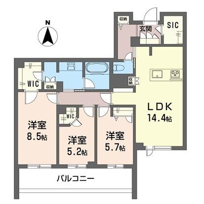西武池袋線 富士見台駅 徒歩12分 3階建 新築(3LDK/2階)の間取り写真