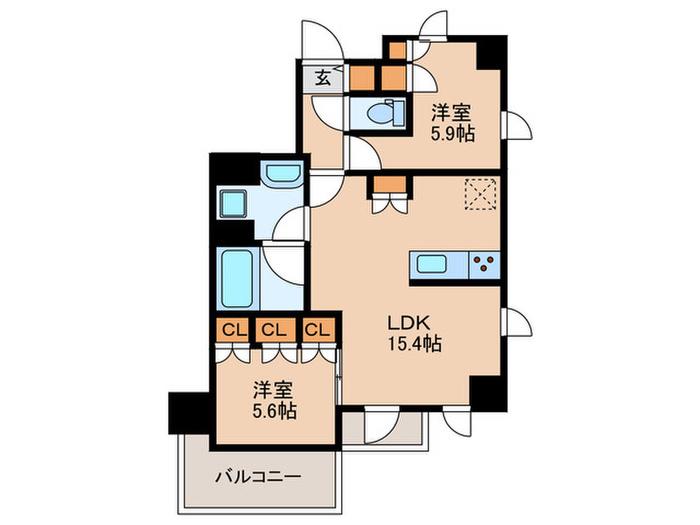 MAISON CHROLO(2LDK/6階)の間取り写真