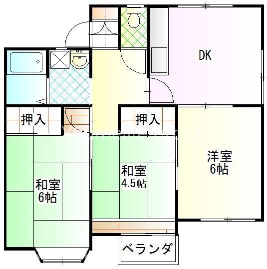 メゾンアベイユ2(3DK/1階)の間取り写真