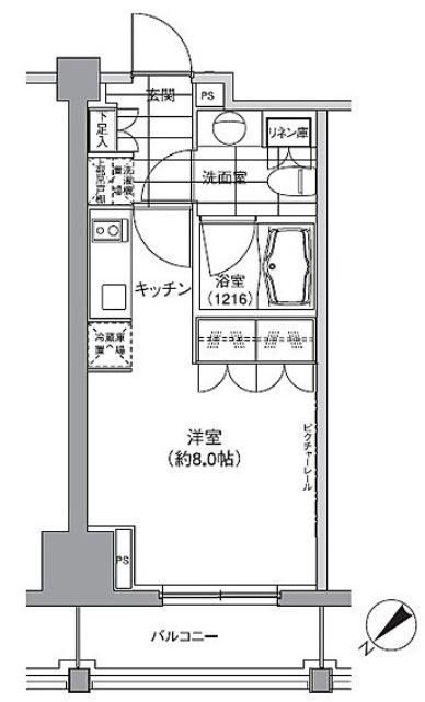 パークハビオ渋谷(ワンルーム/4階)の間取り写真