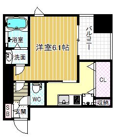ロイヤルレジデンス梅田フロント(1K/11階)の間取り写真