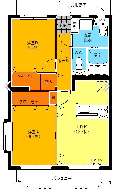ユーミー杉田(2LDK/3階)の間取り写真