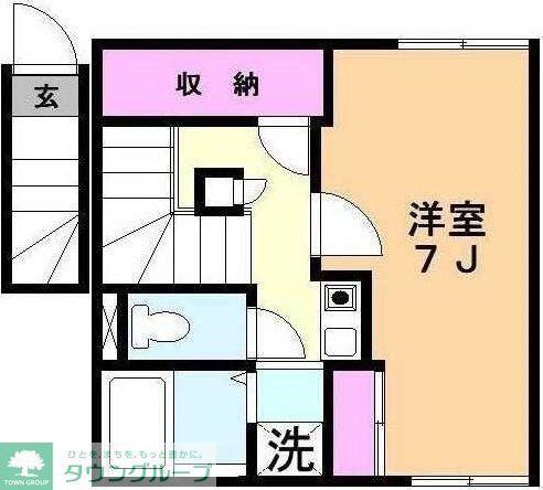 エスポワール(1K/2階)の間取り写真