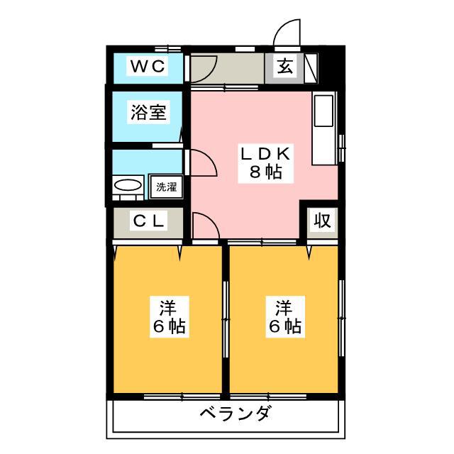 コーポラスM・T(2LDK/2階)の間取り写真