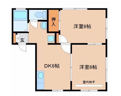 コーポエイアイ(2DK/1階)の間取り写真