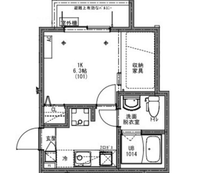 KEIAI RESIDENCE 西浦和(1K/3階)の間取り写真