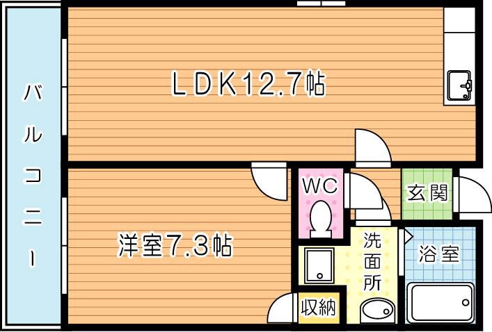 タカフジ・アパートメント(1LDK/9階)の間取り写真