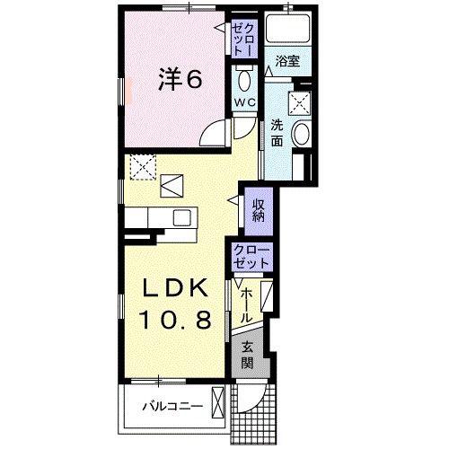 プラチナムアドレス(1LDK/1階)の間取り写真