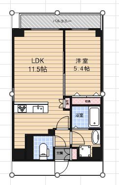 RIDGE王子神谷(1LDK/12階)の間取り写真