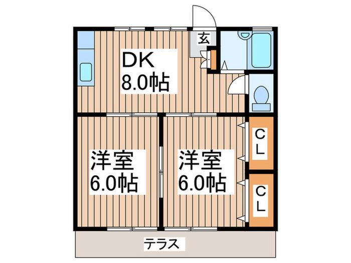 北十条ハイツ2(2DK/1階)の間取り写真