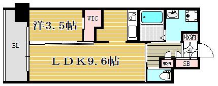アルファシオ ディ クレイヴ(1LDK/13階)の間取り写真