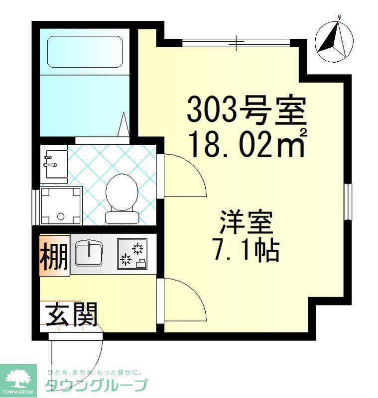 クレール堀切(1K/3階)の間取り写真