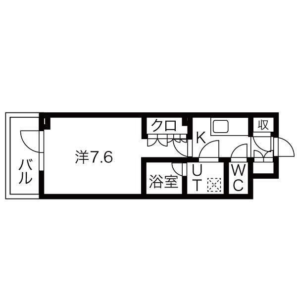 シーズンフラッツ高田馬場リバーサイド(1K/4階)の間取り写真