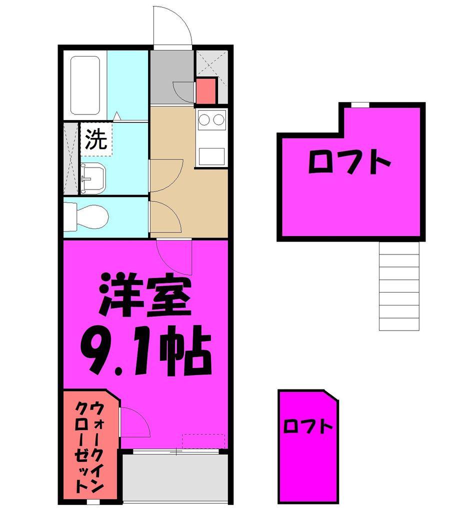 シュエット(1K/1階)の間取り写真