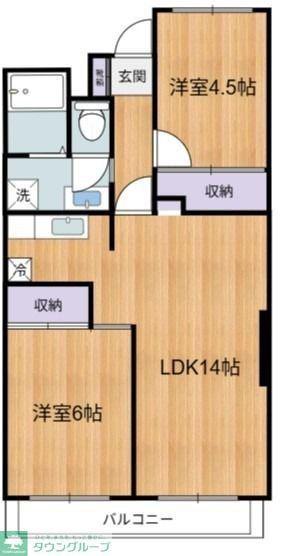 エルムヒルズNARUSAWA(2LDK/3階)の間取り写真
