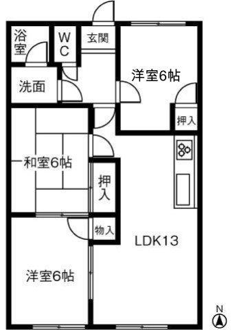 ポプラ通竜美(3LDK/3階)の間取り写真