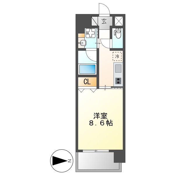 オープンブルーム八田STATIONFRONT(1K/7階)の間取り写真