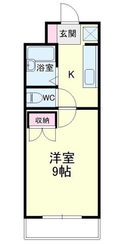 マンションロジュマンIII(1K/2階)の間取り写真