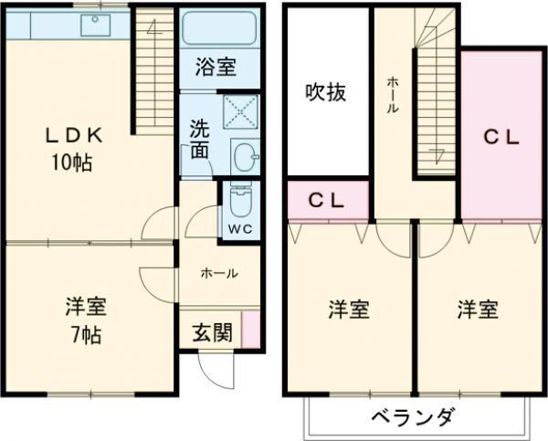 トロイメライII(3LDK/1階)の間取り写真