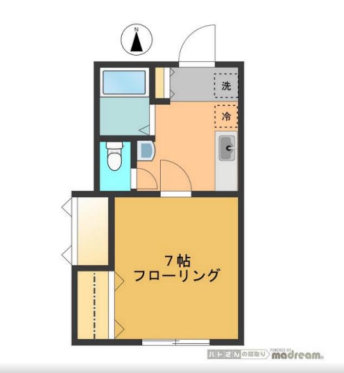 タウンコート(1K/2階)の間取り写真
