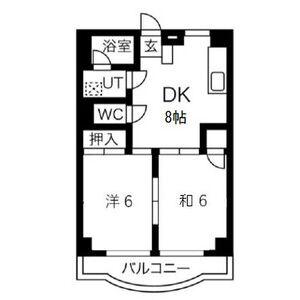サンハイツ睦(2DK/2階)の間取り写真