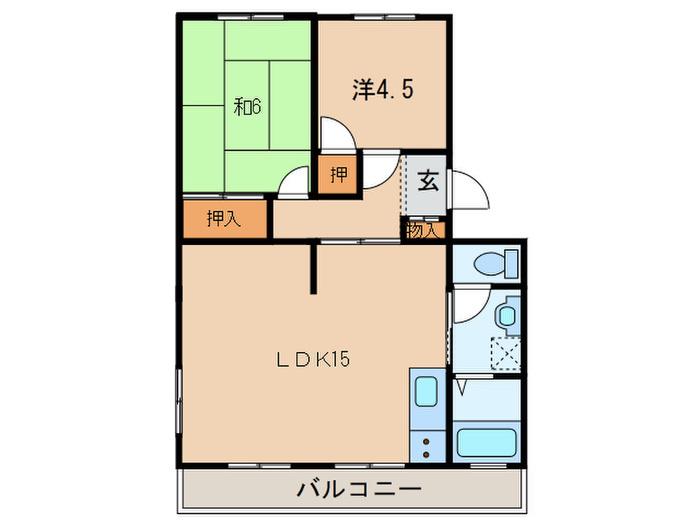 メゾン・ラ・コリーヌ(2LDK/3階)の間取り写真