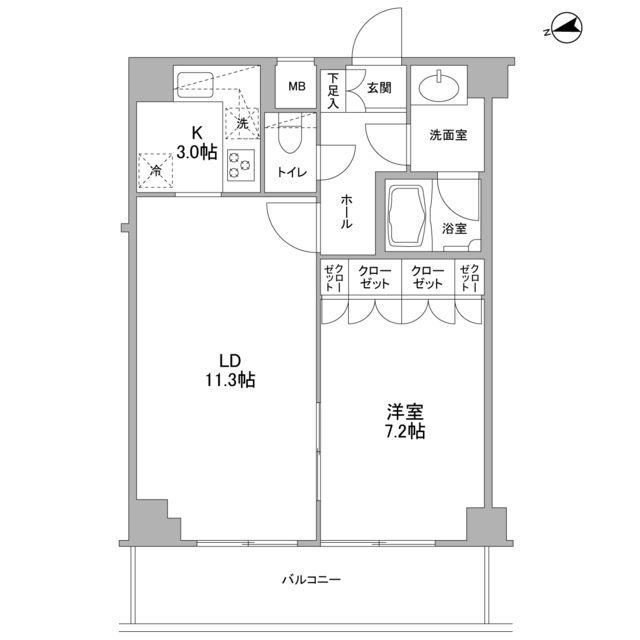 コンフォリア東中野DEUX(1LDK/8階)の間取り写真