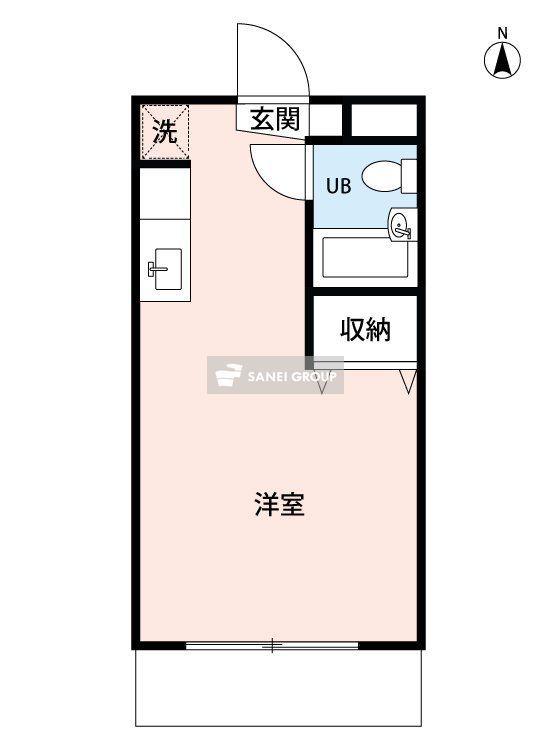 エーデルハイム III(ワンルーム/2階)の間取り写真