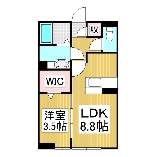DーROOM笹賀(1LDK/1階)の間取り写真