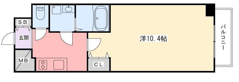 インタービレッジ土山Ⅱ番館(1K/6階)の間取り写真