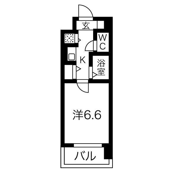 エスティライフ難波西(1K/2階)の間取り写真