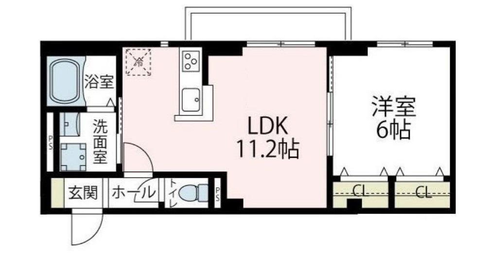 VIOLA.K(1LDK/1階)の間取り写真